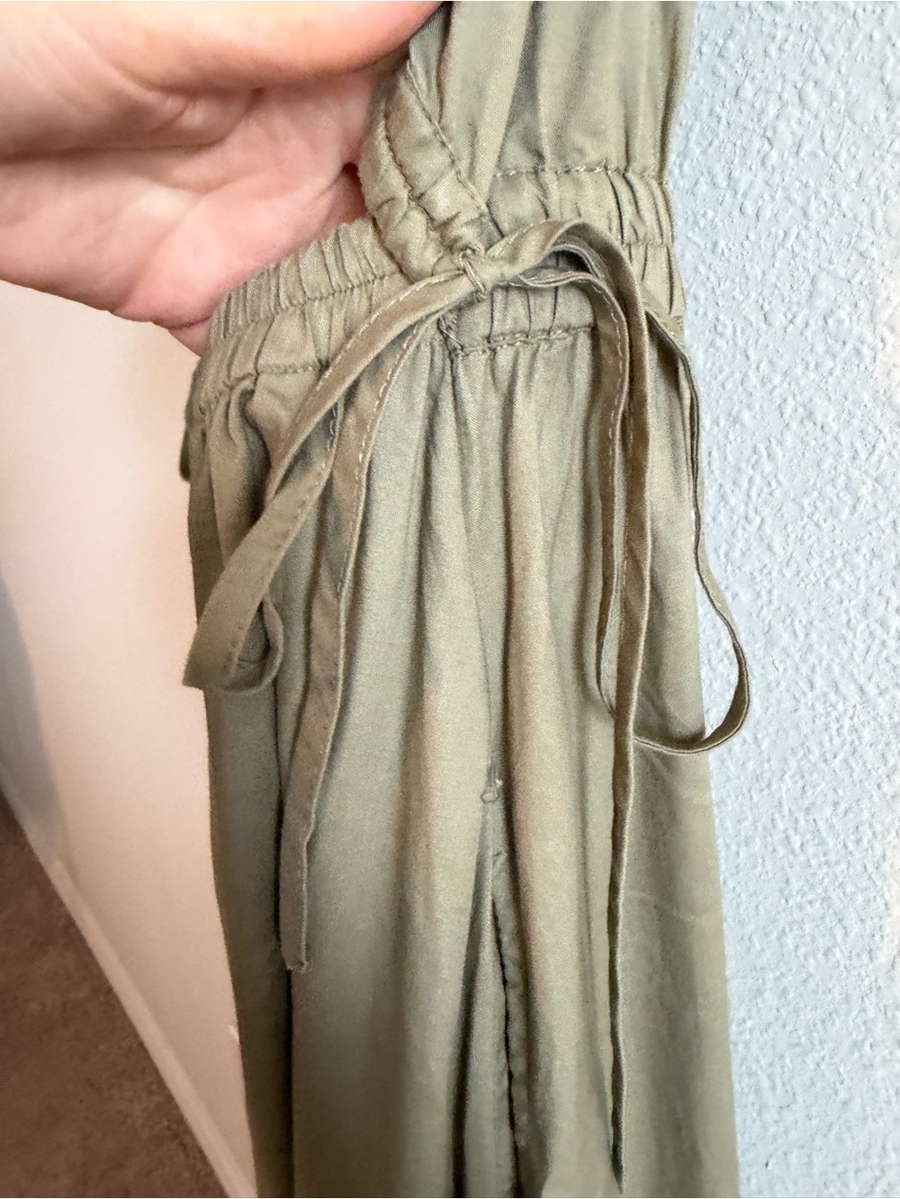 Calvin Klein Olive Green Sleeveless Collared Maxi Dress - Picture 4 of 9